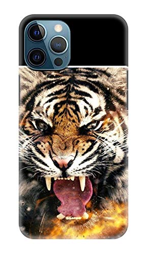 NDCOM for iPhone 12 Pro Max Back Cover Tiger Roar Printed Fancy Hard Case