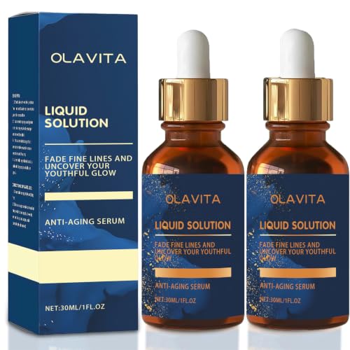 Olavita Liquid Solution Anti Aging Serum Olavita Tri-lift Peptide Complex Cream Advanced Vitamin C & E Hydrating & Firming Facial Serum with Collagen Support Smoothes Wrinkles and Fine Lines 2Pack