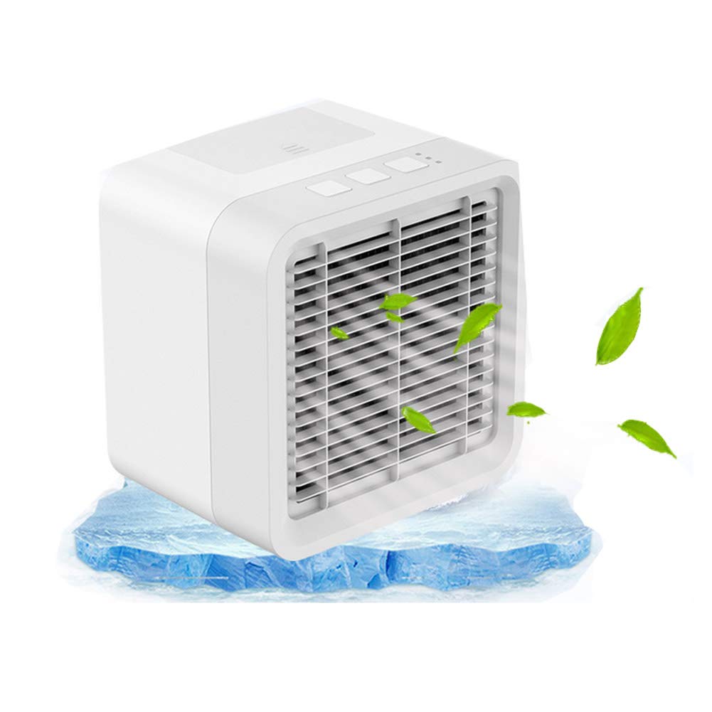 Personal Air Cooler,Humidifier Personal Air Conditioner Fan, Personal Space Cooler for Desktop Portable Mini Evaporative Air Cooler, Misting Fan Air Conditioner for Room, Office, Kitchen ,White