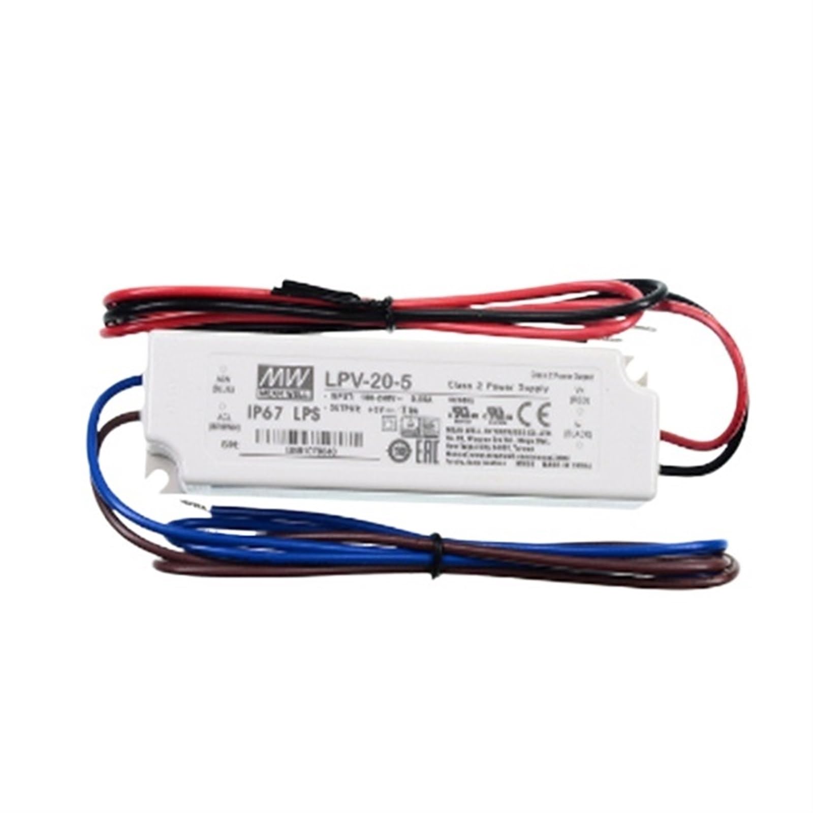 FCARUMIQP 1PCS Switching Power Supply Lpv-20 20w 5v 12v 15v 24v Constant Voltage Waterproof Plastic LED Driver Ip67 Ac(LPV-20-5)