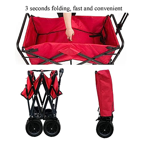 ZATTYDV Wäschewagen Handwagen Klappbarer Gartenwagen Hochleistungswagen Multifunktions-Einkaufswagen Für Outdoor-Camping-Fotografie Zugwagen Tragkraft 100 Kg/Grau – Bild 8