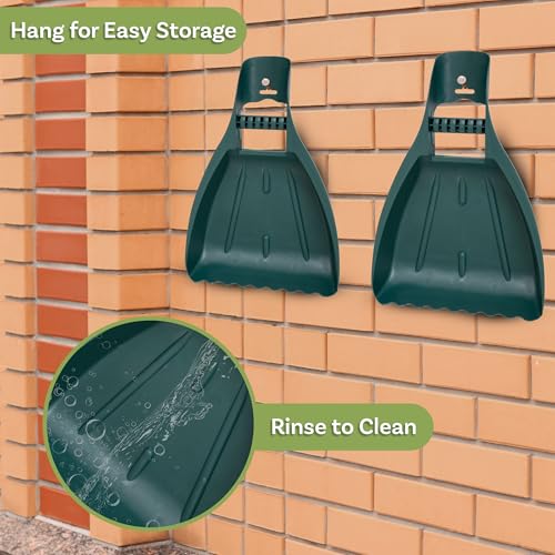 Leaf Scoops Hand Rakes - Lightweight, Durable Grabber Tool for Scooping Up Leaves, Spreading Mulch, Gardening, and Yard Work by Pure Garden (Green)