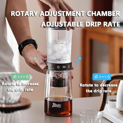 Cafetière à glace et infusion à froid à faible acidité avec pot en verre réglable