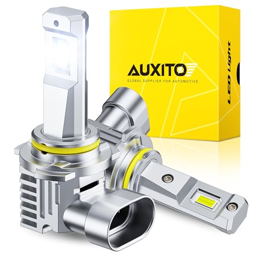 Image of AUXITO 9005 /HB3 LED Bulbs, 6500K Cool White, High Brightness, Real Mini Size Without Cooling Fan, 50,000+ Hours Lifespan, Effortless Plug-N-Play Fog Light Bulbs, Pack of 2