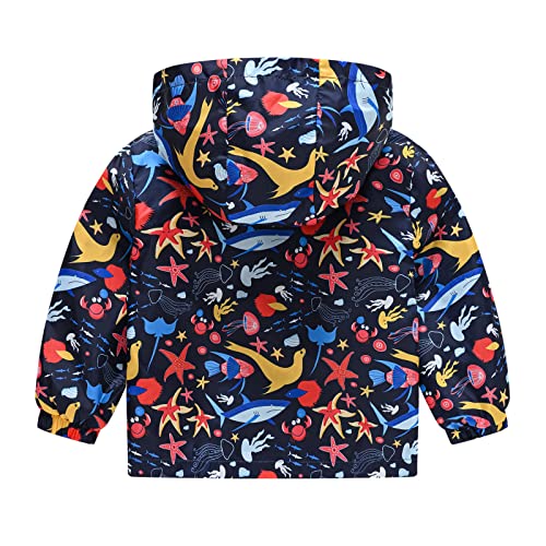 Toddler Boys Girls Casual Jackets Printing Outerwear Zipper Coats Long Sleeve Windproof Toddler Boy Jacket with Hood2