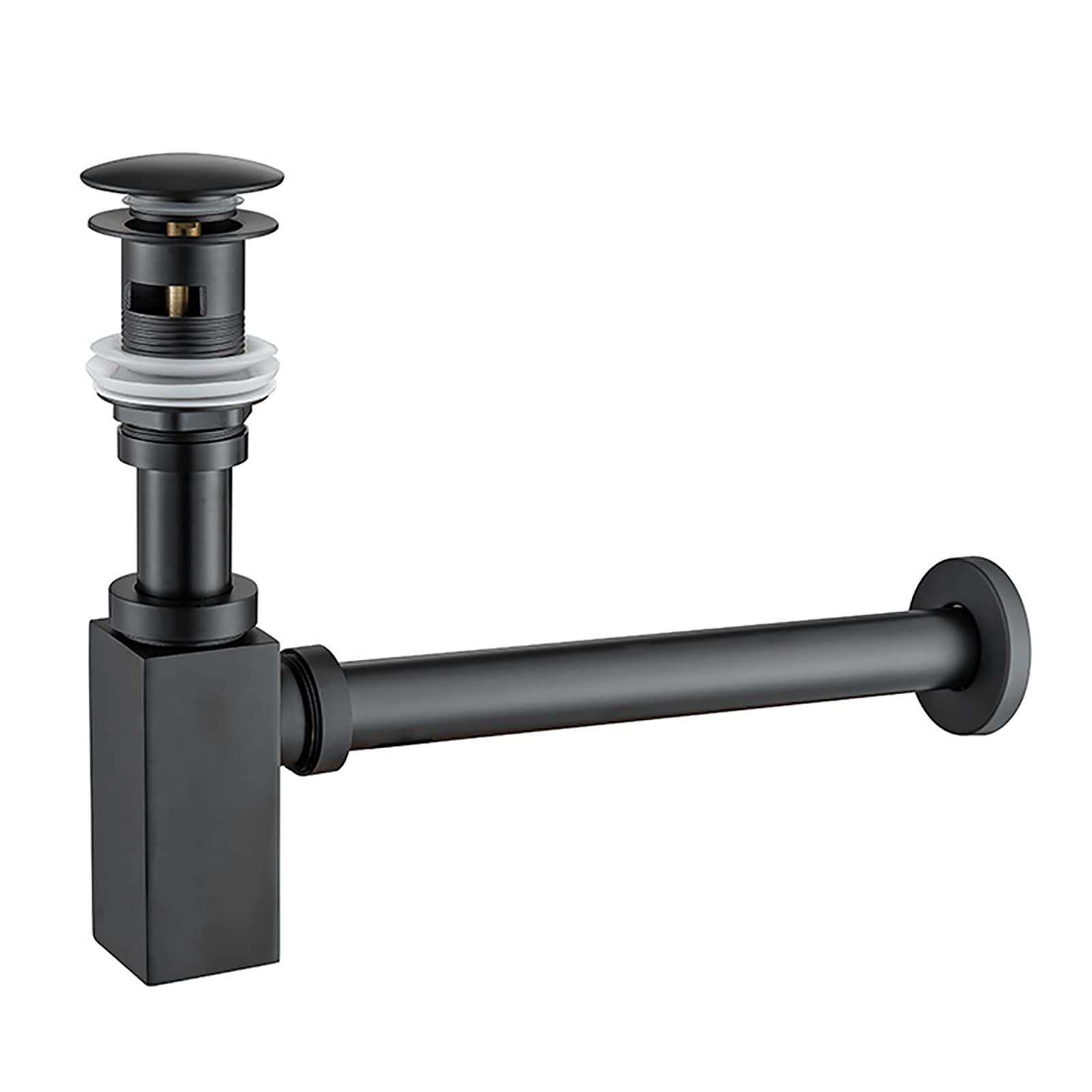 Complete Bathroom Sink Drain Set - Adjustable Bottle Trap & Pop-Up Drain With Overflow