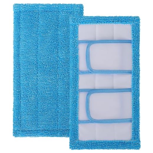 HINSOCHA 2 Pack Reusable Mop Pads Refill Compatible with Swiffer Sweeper Mops - Washable Microfiber Mopping Replacement Cleaning Pads, Wet & Dry Use