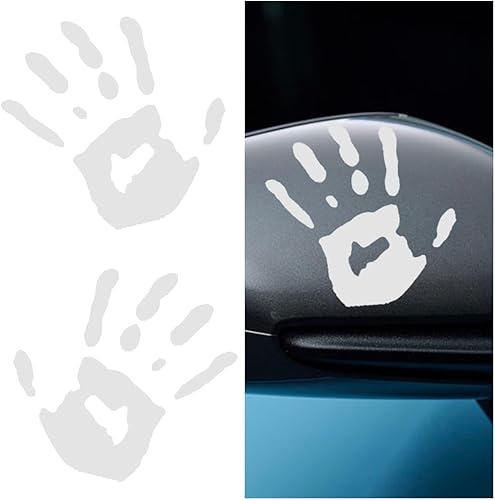 2 calcomanías onduladas para automóvil, calcomanías de mano con ondas para espejo retrovisor izquierdo y derecho, decoración de automóvil Lazy Waver