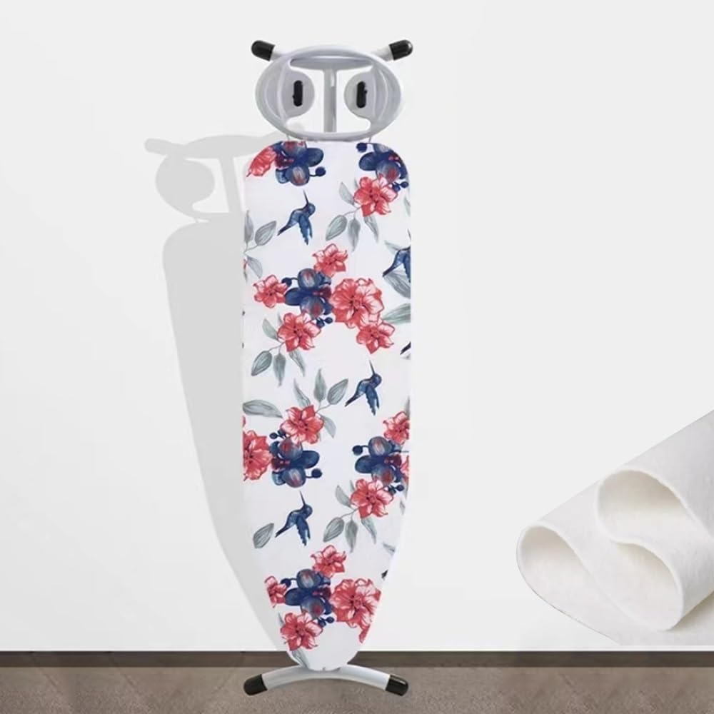 Bügelbrettbezug und -unterlage, 33 x 109 cm, Baumwoll-Bügelbrettbezug mit Polsterung, hitzebeständiger Bügelbrettbezug und -unterlage, elastisch (Blume)