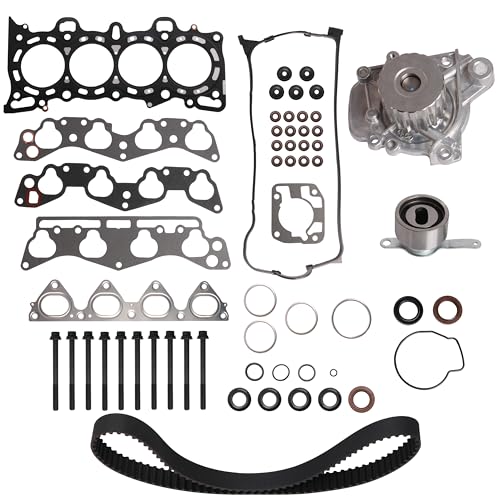 Image of HS9915PT-1 Cylinder Head Gasket Bolt Set & Timing Belt Kit with Water Pump Fit for Honda Civic 1996-2000 1.6L L4 Honda D16Y5 D16Y7 D16Y8 Engine Replace HS54234 HB4029 TKH005