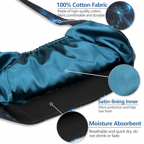 Image of Adjustable Scrub Cap with Button, Satin-Lined Cotton Scrub Hat Sweatband, Elastic Working Hat Unisex, One Size