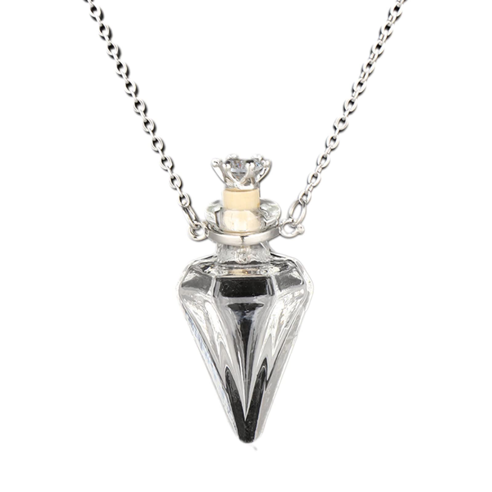 DIIOOMIEEU Clear Water Drop Bottle Necklaces Essential Oil Keep