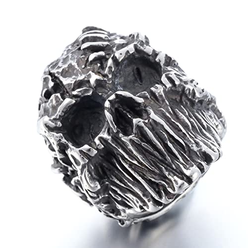 Image of Death Skull Ring for Men Stainless Steel Jewelry Biker Rings Scary Death Ring Skull for Gifts