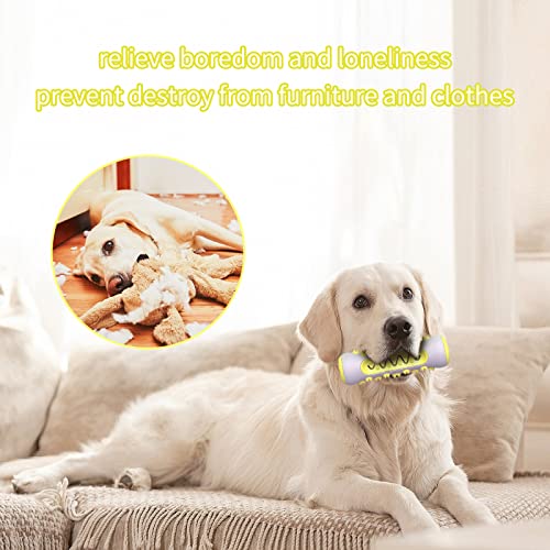 BEE&FLOWER Dog Chew Toys Indestructible, Dog Teething Toys for Puppies, Dog Treat Toys for Boredom, Dog Toothbrush Interactive Toys for Dogs, Chewing Bones for Medium/Small Dogs Yellow - Image 3