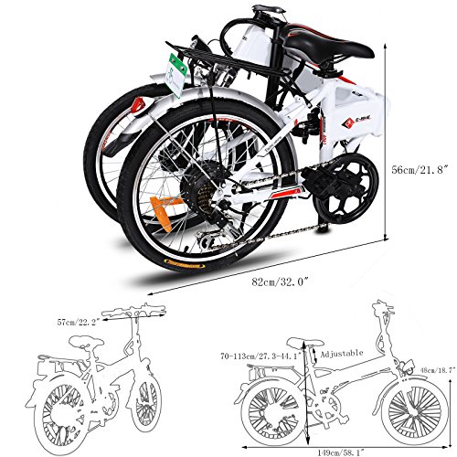 image for Sheepfun Foldable Electric City Bike with Removable 36V 8AH Lithium-Io