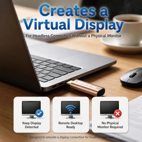 Image of 4K hdmi Dummy Plug - Display to hdmi Adapter, Luna Display Virtual Window for Home-edid Emulator-Dummy, displayport Headless dummie dongle120Hz (Type-C-JIN)