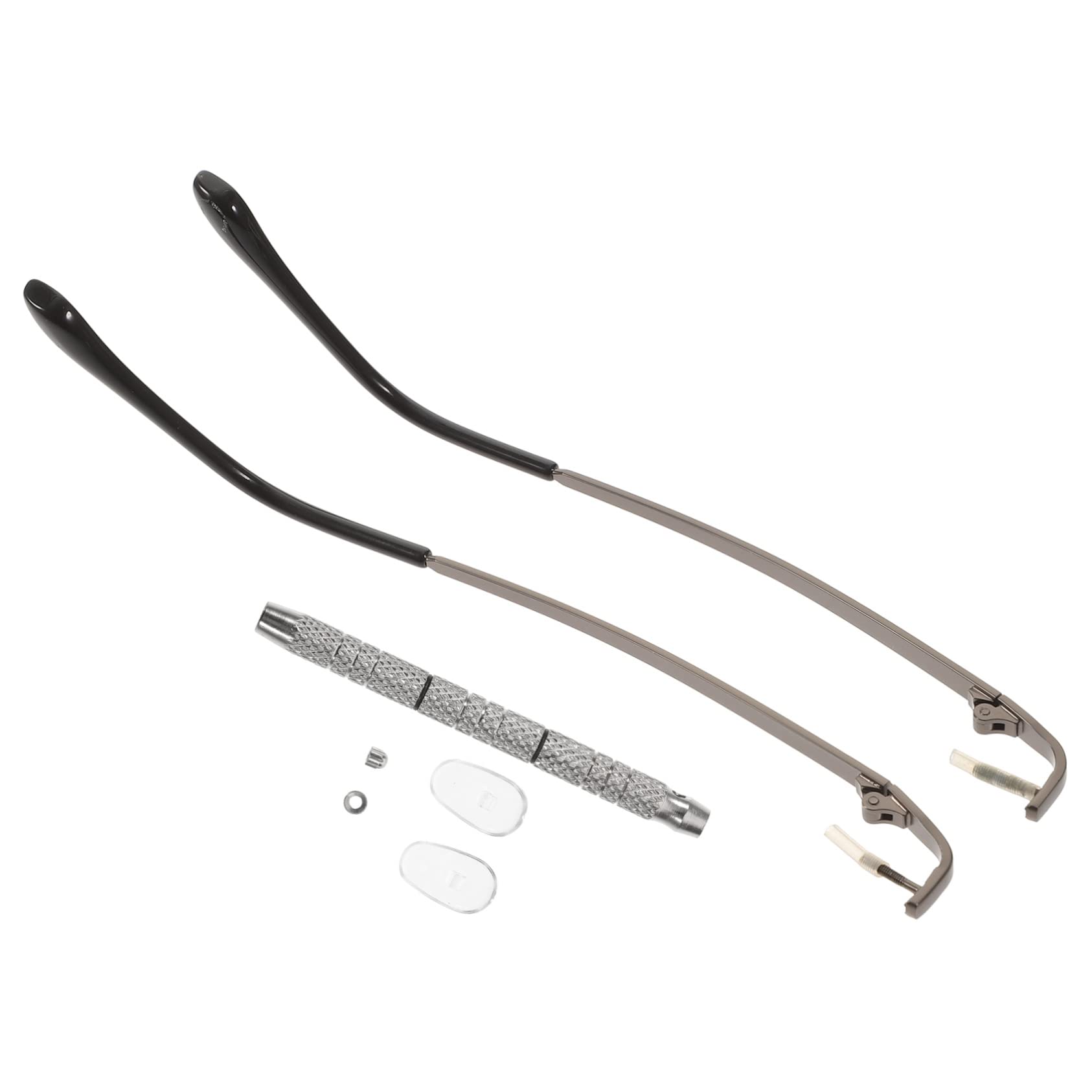 ULTECHNOVO 4juegos Kit De Reparación De Gafas Patillas Metálicas y Destornillador Incluye Almohadillas Nasales y Tornillos Para Gafas De Sol y Ópticas Accesorios Prácticos Para Hombres y