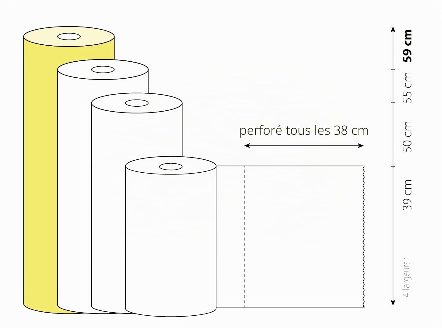 TIGA-MED 9x Rouleaux de Protection de Table 50 m – Papier 2-couches 59 cm – Rollo pour Table de Massage, Esthétique, Médical, Hygiène