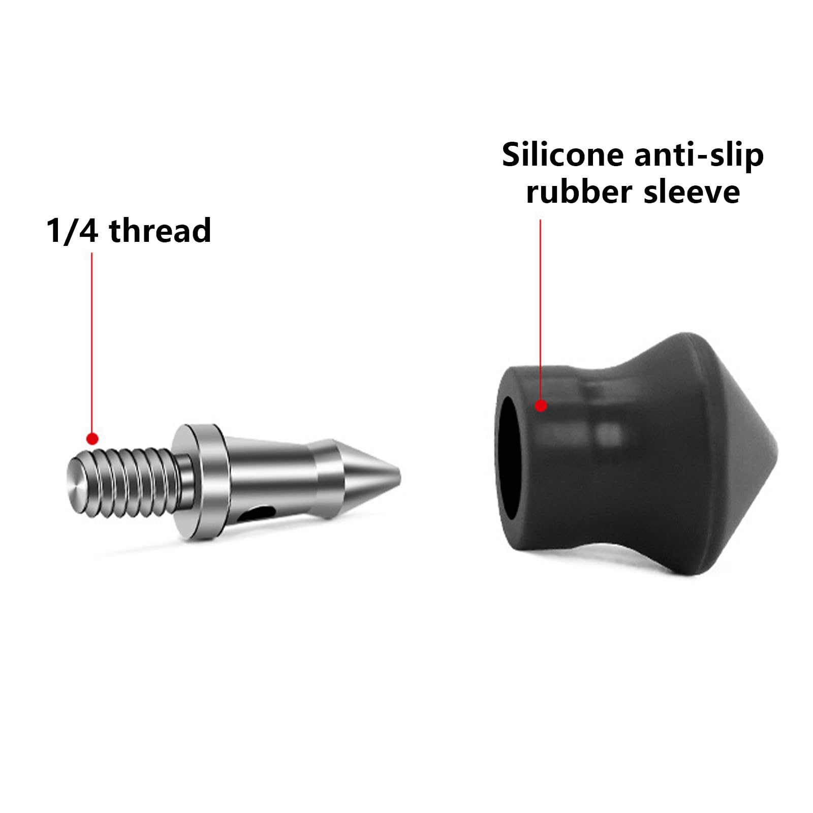 3 Pièces en Acier Inoxydable Antidérapant en Caoutchouc Pied Coussinet Pieds Pointes pour Trépied Monopode 1/4 Pouces Vis Photographie Trépied Accessoires Réglables Niveleurs De Table