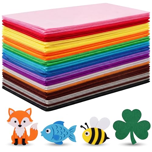 Image of Reginary 120 Pcs 10 x 16 Inch Felt Sheets Bulk for Craft 40 Assorted Color