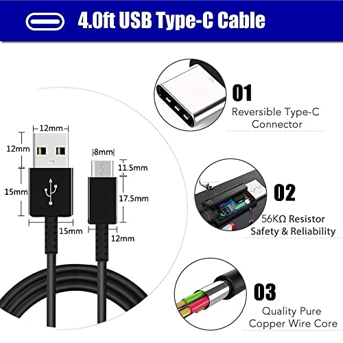 Adaptive Fast Charger Type C Cable Kit Compatible Samsung Galaxy S21 /S21 Ultra 5G /S20 / S10 / S10+ / S10E / S8 / S9 / Plus/Edge/Active/Note 8/9 /20/10, Power Adapter With Usb C Cord (2 Pack) #TOP2