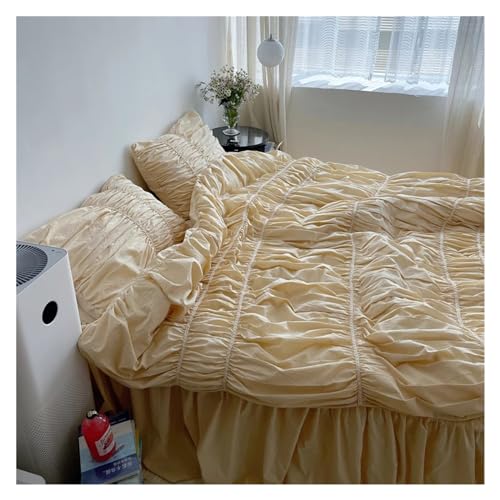Couette de style princesse avec parure de lit en coton Queen et drap double - 6