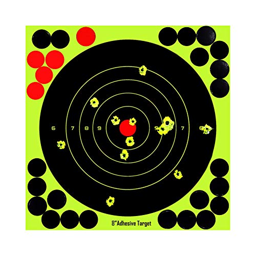 kefit 8 Inch Self Adhesive Shooting Targets, Splatter Targets for Shooting Range, Targets for Pistol Shooting, Reactive Paper Targets for BB Gun, Air Rifle, Airsoft, Pistol, Pellet Gun