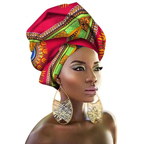 African Traditional Wax Print Head wrap Scarf, Women Multi-Color Headb