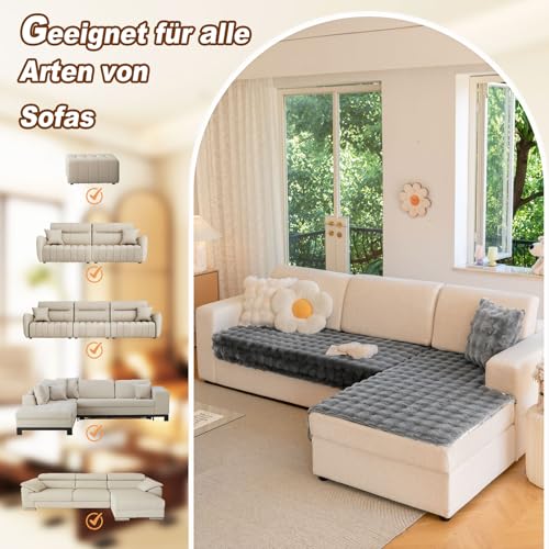 BXAEYIPOR Couch Überzug,Sofa Überzug,Sofa-Schutzhülle mit Rutschfester Unterlage,Neue Universelle rutschfeste Solide Strukturierte Sofa… – Ansicht 4