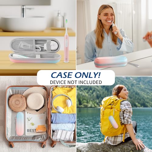 Image of 5pcs Toothbrush Head Covers Cap & Travel Case for Oral-B /Oral-B Pro /Phlips Sonicare /iO Series Electric Toothbrush, Portable Protective Case and Toothbrush Cover Set (Gradient)