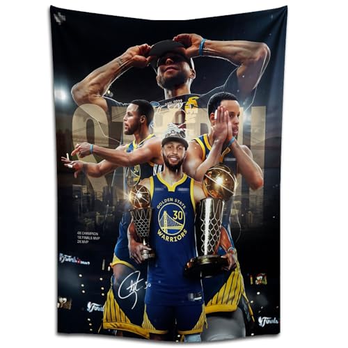 MENKARWHY Basketball Superstar Stephen Curry Signed Wall Tapestry Poster For Kids Fans Bedroom Wall Hanging Decoration-Curry Tapestry For Teen Boy Birthday Party Gifts-70X100CM