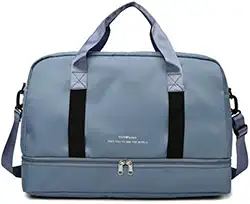 Bolsa De Viagem Sport Com Bolso Impermeável Alça Lateral 30L Capacidade (azul claro)