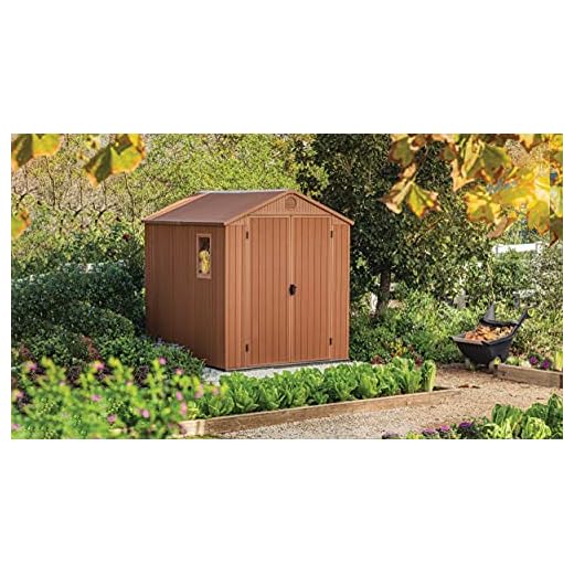 xodo store KETER - Caseta Darwin 6 x 8 en resina efecto madera natural, suelo incluido, Dim.Exterior, producto 190 x 244 x 221 h