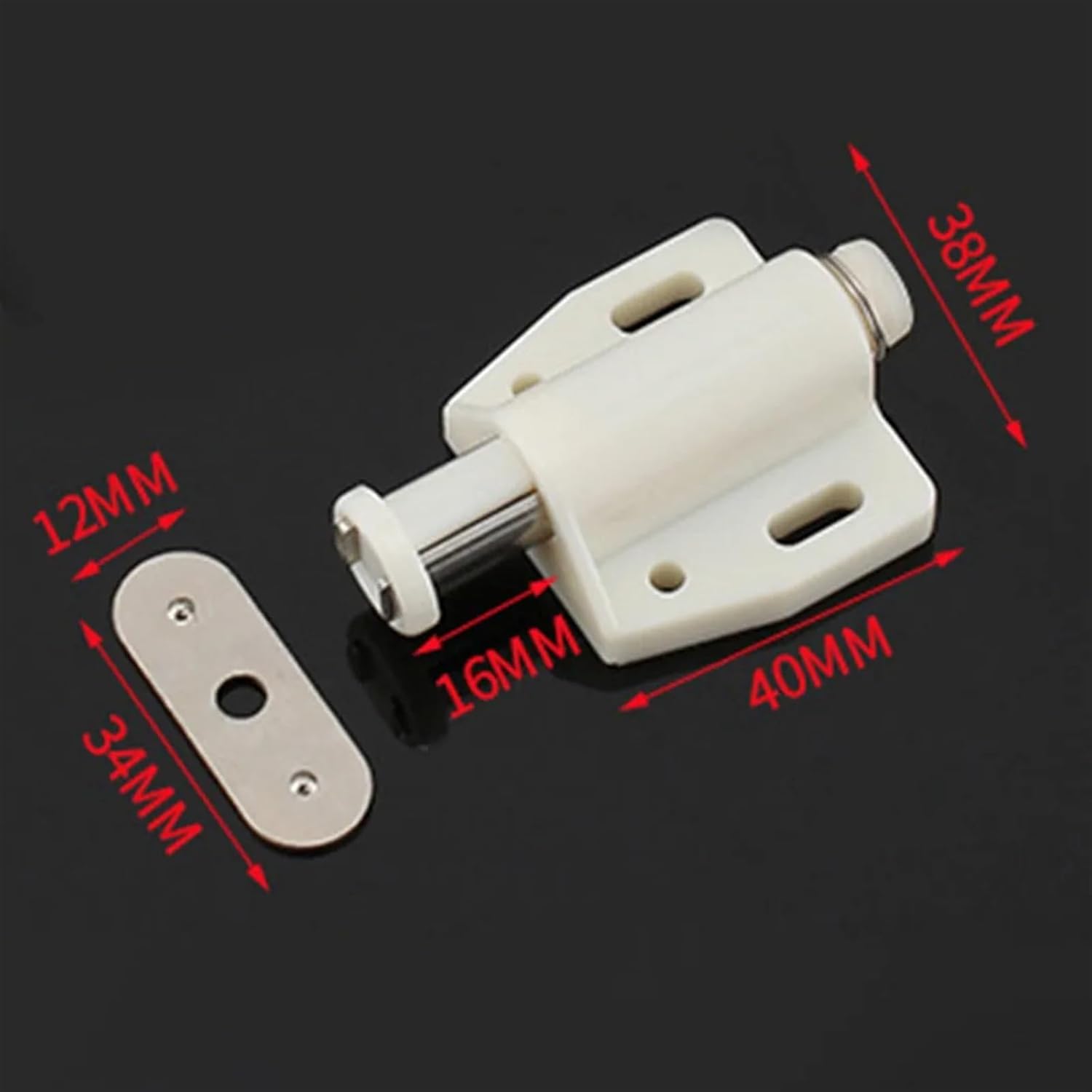 Cabinet Magnetic Push Latch, Single Magnetic Pressure to Open Touch Latch Cabinet Doors Rebound Magnet for Home Hardware Accessories(Black)