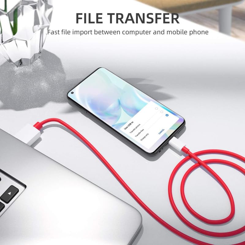 Image of c type charger cable for OPPO F15, OPPO F17, OPPO F17 Pro, OPPO F19 Pro, OPPO F19 Pro+ 5G, OPPO F21 Pro, OPPO F21 Pro 5G Original USB Sync Quick Charge Cable (JQ-RED)