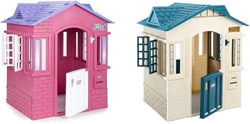 Little Tikes Cape Cottage - Casa de juegos de princesa para niños, interior y exterior, con puertas y ventanas de trabajo, para niños a partir de 2