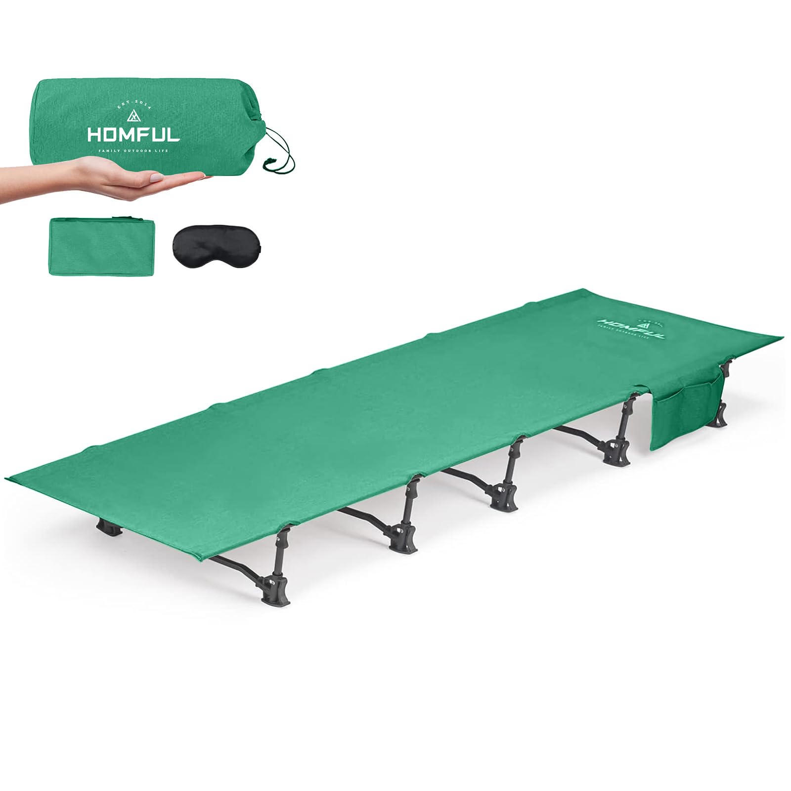 HOMFUL Camping Cot Lightweight Cot 75 inch Backpacking Cot Aluminum Compact Portable Cot Collapsible Sleeping Bed with Storage Bag for Adults Outdoor Hiking?Black