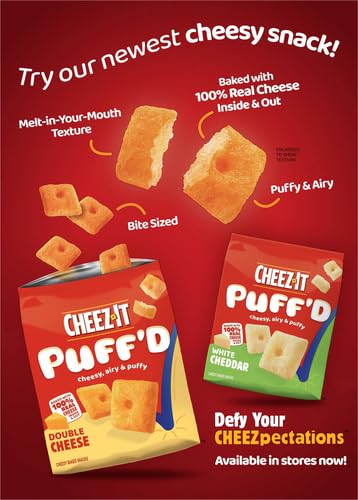 Image of Cheez-It Grooves Crunchy Cheese Crackers,Snack Crackers,Lunch Snacks,Family Size,Sharp White Cheddar,17oz Box (1 Box),(Pack of 2)