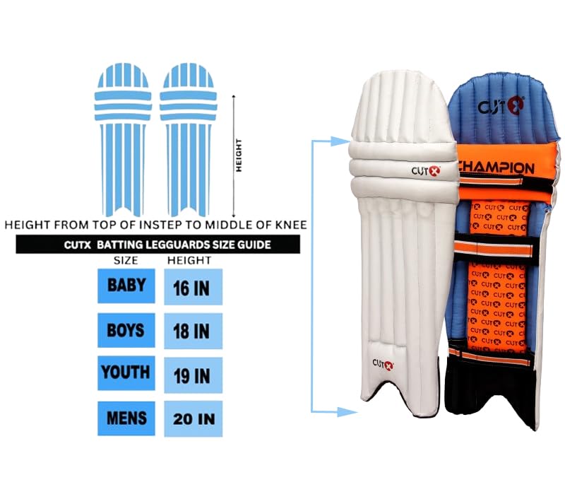 Image of Cutx Cricket Batting Legguard Campion (White) (Men)