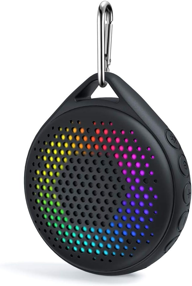 Shower Speaker - AVWOO IP67 Waterproof Bluetooth Speaker, Portable Bluetooth Speaker with Enhanced Bass and Built-in Mic, Mini Bluetooth Speaker with Compact Size for Home Outdoor Travel (Blue)