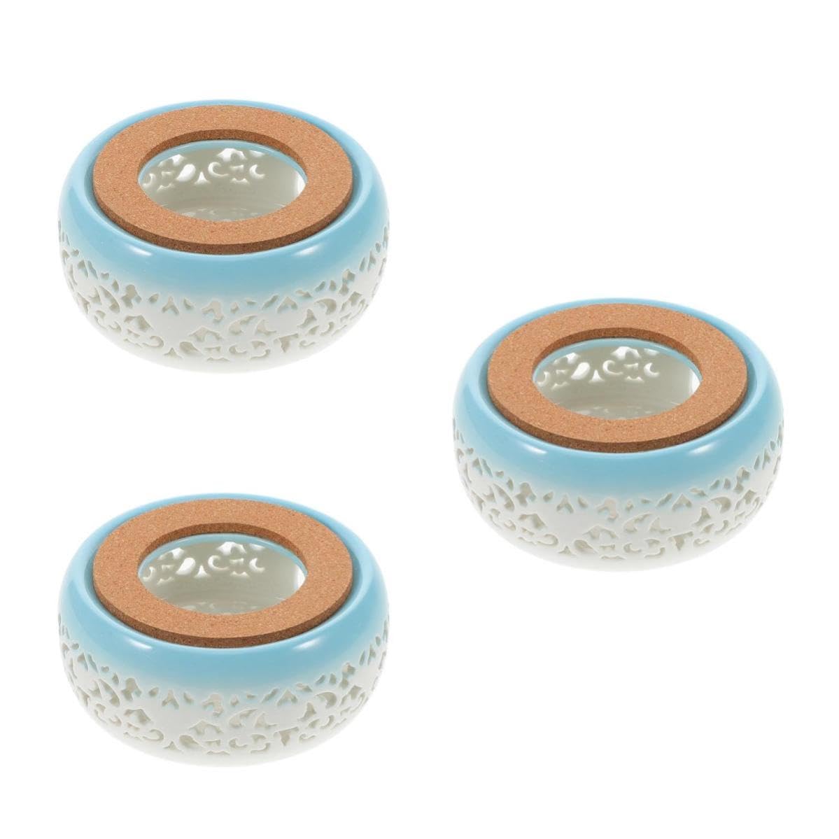 Cabilock 3 Pezzi Scalda Teiera in Ceramica Rotondo, Base Riscaldante per | Hotel e Casa, Mantiene Calore, Accessorio da Tavolo, Design Raffinato, Finitura Elegante