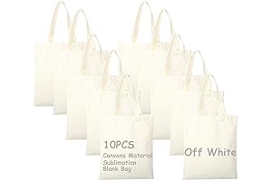 10 Pack High-Quality Sublimation Canvas Tote Bags