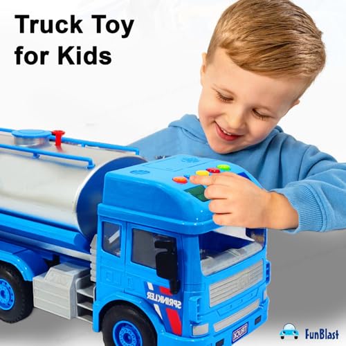 Image of FunBlast City Tanker Truck Toy - Pull Back Big Size Truck for Kids, Friction Power Toy Trucks for 3+ Years Old Boys and Girls, Light & Sound Toy for Kids with 6 Wheels (Multicolor)