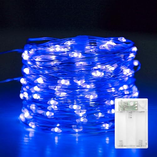 Kaleora LED Lichterkette Blau 3M 30 LED Kupferdraht Lichterketten Batteriebetrieben Micro Lichterkette für Weihnachten Schlafzimmer Party Hochzeit Innen Außen Dekoration