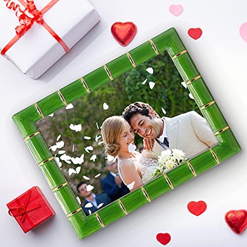 Lasody 5X7 Gold Metal Bamboo Design Picture Frame Green Photo Frame Tabletop Picture Frame #TOP7