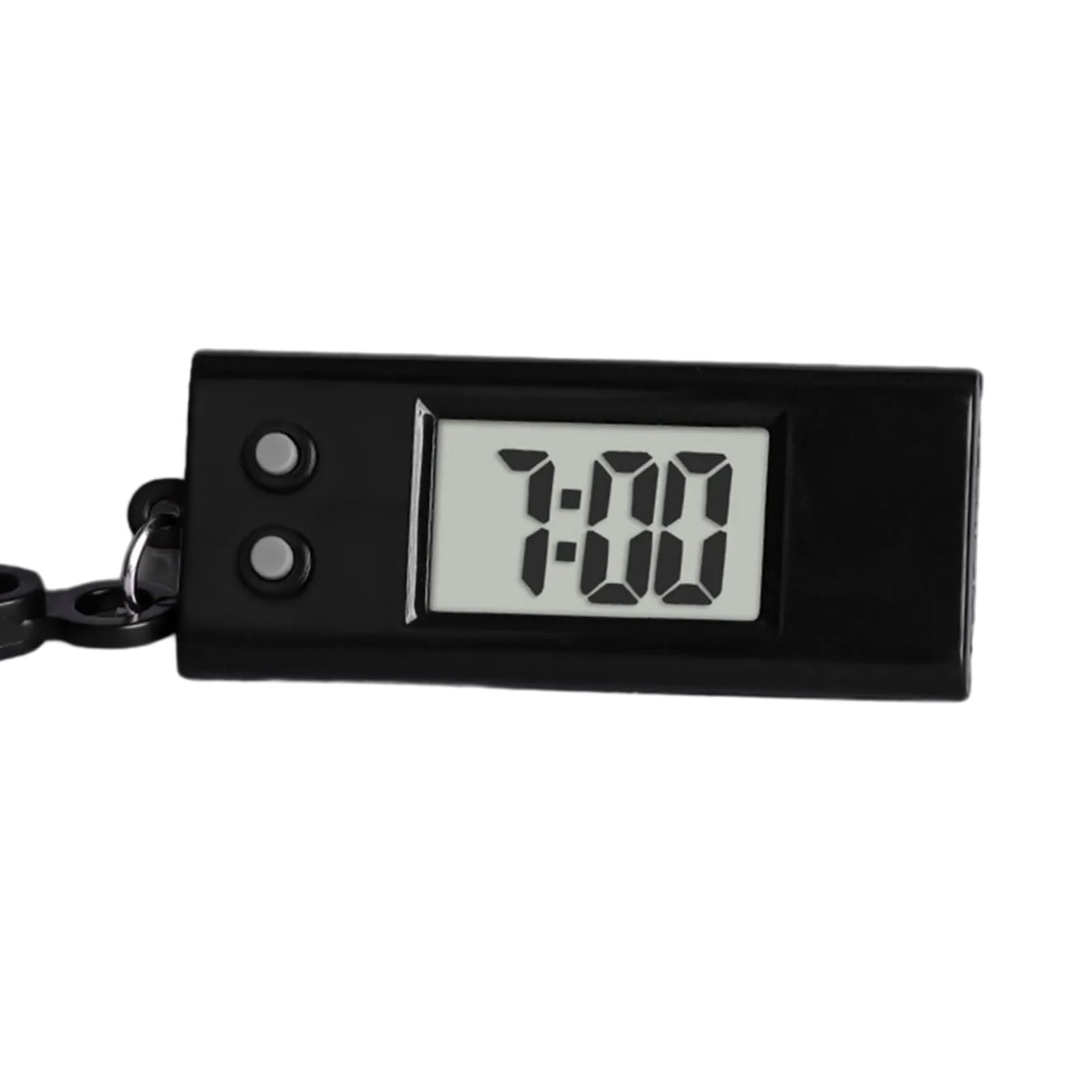 Maxtonser Black Electronic Watch Keychain Portable Pocket Sized Digital Clock Keyring Accurate Time Display Clock Student Supplies
