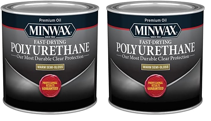 1/2 pt Minwax 23005 Clear Fast-Drying Oil-Based Polyurethane, Semi-Gloss (Pack of 2)