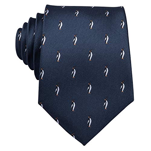 Image of Barry.Wang Fun Animal Ties for Men Designer Handkerchief Cufflink WOVEN Casual Necktie Set Festival