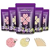 Wax Beads for Hair Removal, ANREACHO 17.5oz Waxing Beads for Brazilian Wax, Hard Wax Beans for...