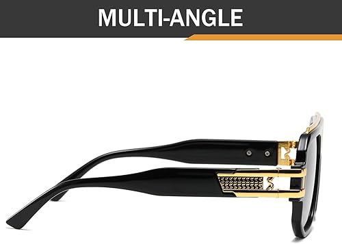 Miniatura 6 de Gafas de sol polarizadas retro para hombre y mujer, estilo vintage cuadrado de metal, estilo de los años 80